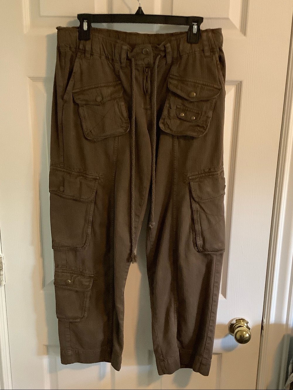 Free People Teak Brown Tahiti Wide Leg Cargo Pants - Picture 4 of 11